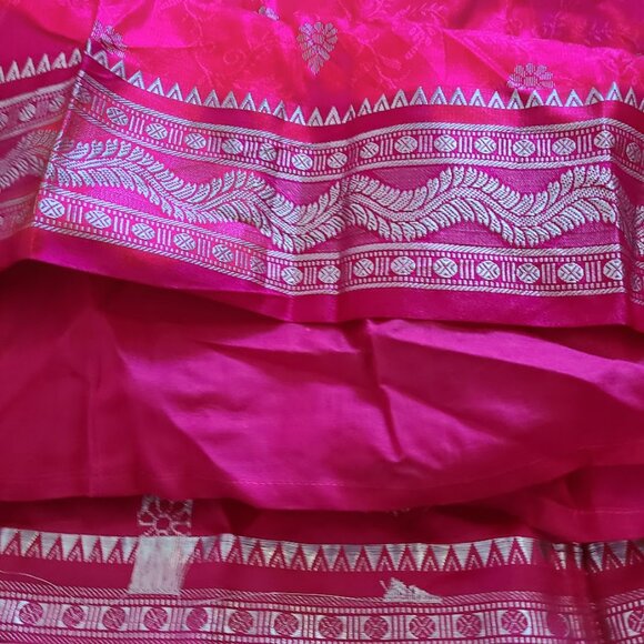 Girls 3-Piece Indian Lehenga Chohli Set Size 28 Pink & Black Embroidered Asmita - Picture 10 of 15